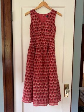 J.CREW Hyacinth dress in block-print crepe de chine size XSP.  NWT